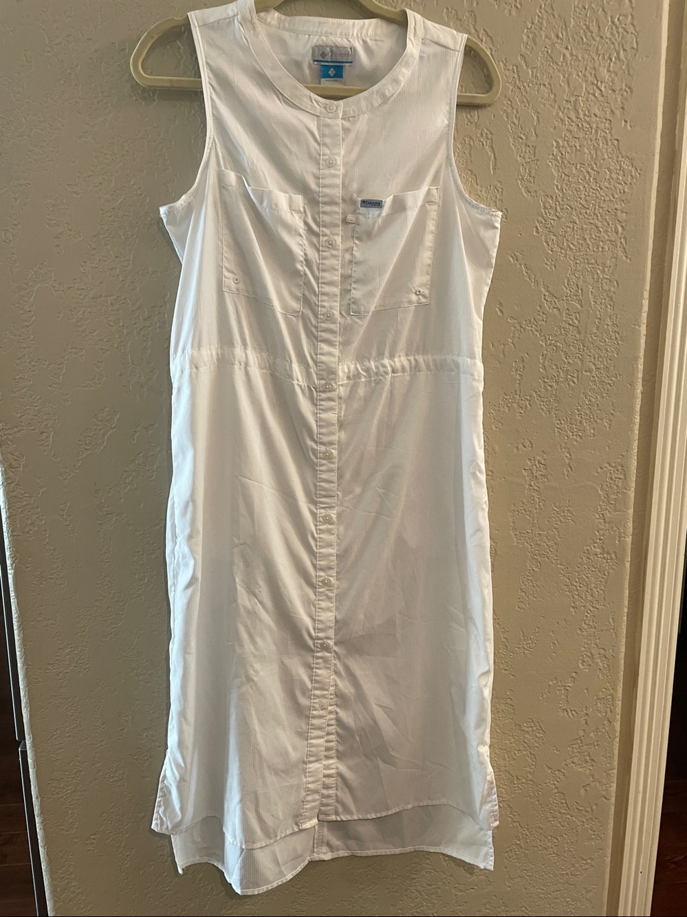 Columbia White Sleeveless Button-Front Midi Dress - Picture 4 of 4